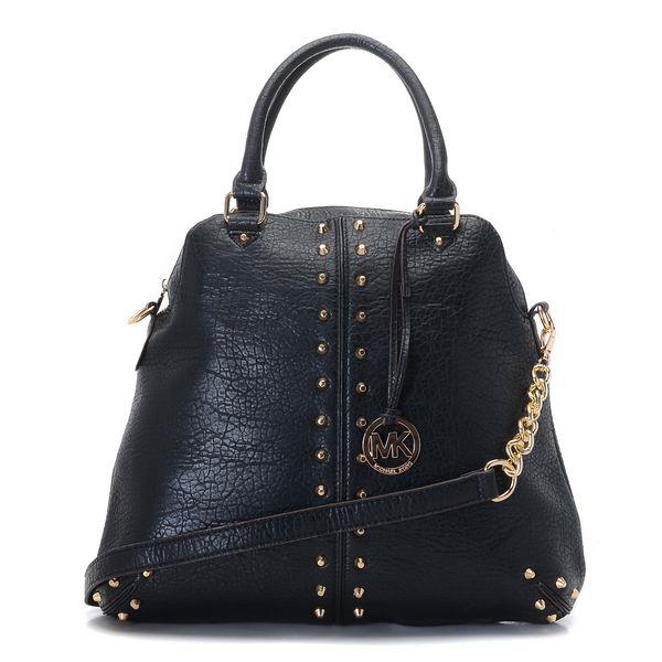 michael kors uptown astor large satchel svart lammeskinn skinn Butikker 94krb